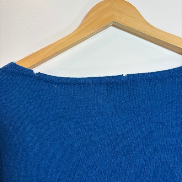 Neiman Marcus Cashmere Sweater Womens 2X Royal Blue Scoop Neck Long Sleeve Knit - Picture 9 of 9